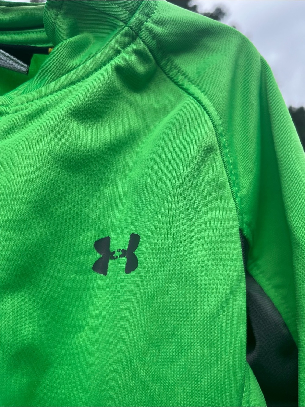 Under Armour Bright Green Kids' Long-Sleeve Active Top with Black Logo